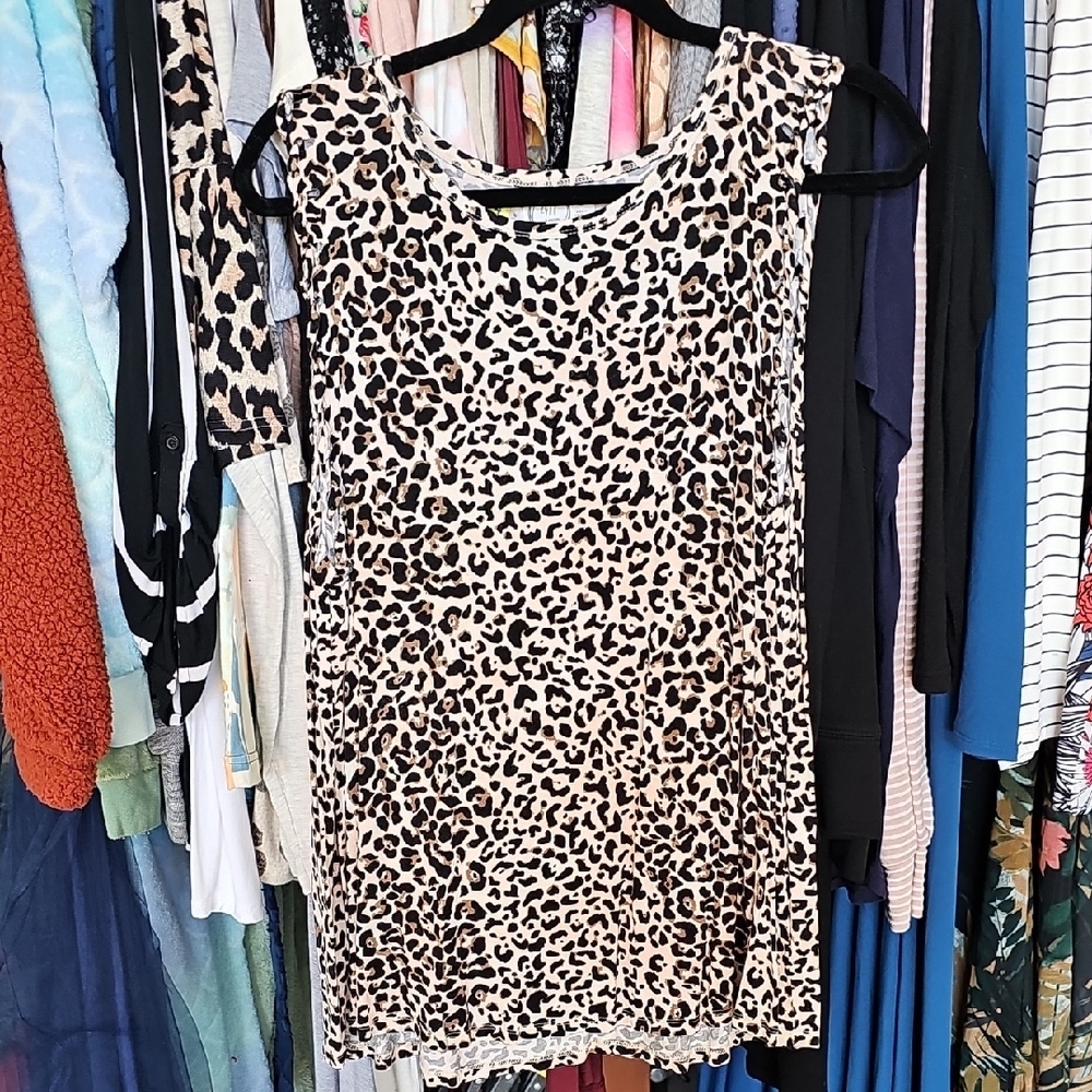 Chic Leopard Print Sleeveless Dress